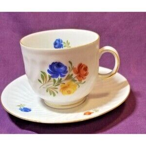 Bone China Teacup Cup & Saucer BAREUTHER BAVARIA Pink Rose 154 Germany